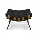 Ver imagem 6 de Poltrona com Puff Costela Suede Preto Base Metal - D'Rossi