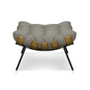 Ver imagem 6 de Poltrona com Puff Costela Suede Marrom Rato Base Metal - D'Rossi