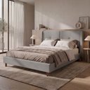 Ver imagem 1 de Cama Estofada Queen com Estrutura Reforçada e Design Moderno Milão Cinza