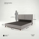Ver imagem 4 de Cama Estofada Queen com Estrutura Reforçada e Design Moderno Milão Cinza