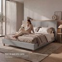 Ver mais imagens de Cama Estofada Queen com Estrutura Reforçada e Design Moderno Milão Cinza