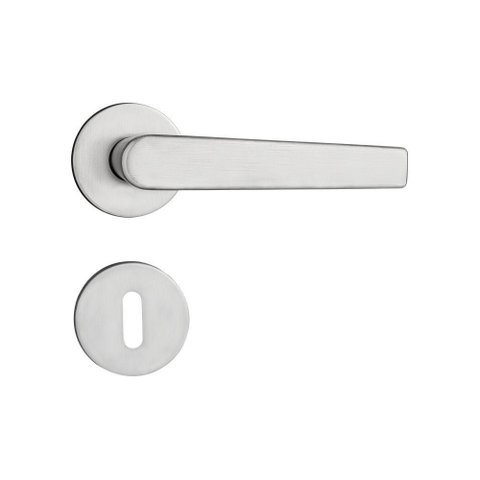 Fechadura Porta Pado Concept Escovada 40mm Roseta Redonda Interna