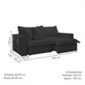 Sofá Cama 3 Lugares Arizona Retrátil 20735 Veludo Verde - Celflex - 3