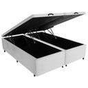Ver imagem 3 de Cama Box Baú Queen Bipartido Sintético Branco 158x198
