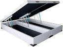 Ver imagem 1 de Cama Box Baú Queen Bipartido Sintético Branco 158x198