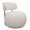 Ver imagem 1 de Poltrona Decorativa Greta Base Giratória Ouro Fosco Bouclé Off White - Nexta Casa