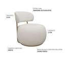 Ver imagem 3 de Poltrona Decorativa Greta Base Giratória Ouro Fosco Bouclé Off White - Nexta Casa