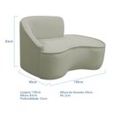 Ver imagem 5 de Kit Divã Recamier Orgânico Marrocos 150cm Lado Direito e 2 Poltronas Amore Bouclé Verde Oliva
