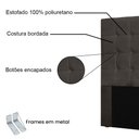 Ver imagem 4 de Cabeceira King 1,95m Santiago Suede Cinza - Pallazio