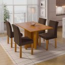 Ver imagem 1 de Conjunto Sala de Jantar 4 Lugares Retangular Tampo MDF Mesa Carol com Cadeiras Espanha
