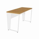 Ver imagem 5 de Escrivaninha Corporativa Industrial 1,40 m X 0,60 m 100% MDF F5 Office Cor:Freijó com Branco
