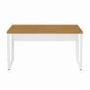 Ver imagem 2 de Escrivaninha Corporativa Industrial 1,40 m X 0,60 m 100% MDF F5 Office Cor:Freijó com Branco