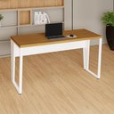 Ver imagem 7 de Escrivaninha Corporativa Industrial 1,40 m X 0,60 m 100% MDF F5 Office Cor:Freijó com Branco