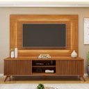 Ver imagem 1 de Rack Painel para TV até 58 Polegadas com LED 100% MDF 220CMX130CM Pés em Madeira Maciça Gaia Grécia