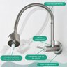 Torneira para Cozinha Gourmet ou Banheiro de Parede Estilo Gourmet Flexível em Metal Cor Cromada Fos - 2