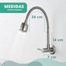 Torneira para Cozinha Gourmet ou Banheiro de Parede Estilo Gourmet Flexível em Metal Cor Cromada Fos - 5