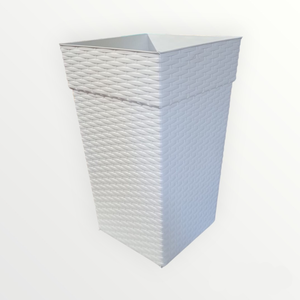 Vaso Quadrado Coluna Rattan 10 Litros