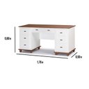Ver imagem 6 de Escrivaninha Linz 7 Gavetas 80 X 176 X 50 Cm (a X L X P) Cor Branco - Imbuia Glazer