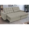 Sofá Retrátil e Reclinável 2,70 Molas Ensacadas Pillow Top Veludo Califórnia Bege | Camurça - 1