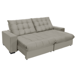 Sofá Retrátil e Reclinável 2,70 Molas Ensacadas Pillow Top Veludo Califórnia Bege | Camurça - 2