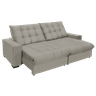 Sofá Retrátil e Reclinável 2,70 Molas Ensacadas Pillow Top Veludo Califórnia Bege | Camurça - 2