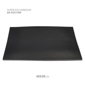 Tapete Escorredor para Louças Preto 49x32cm