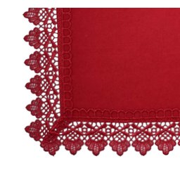 GUARDANAPO RENDADO DE POLIESTER VERMELHO 45x45cm - 2