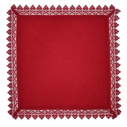 GUARDANAPO RENDADO DE POLIESTER VERMELHO 45x45cm - 1