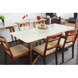 Sala de Jantar Madeira Maciça com 6 Cadeiras 2,0x1,0 metros - Luna - Art Salas - 1