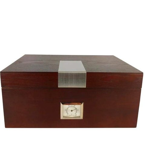 Caixa Umidora de Charutos com Higrômetro Externo para 25 Exemplares