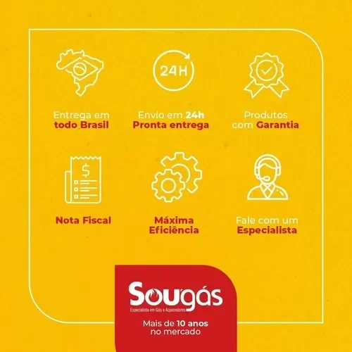 Aquecedor de aguas a gás Aquakent 20L Branco:GLP - 5