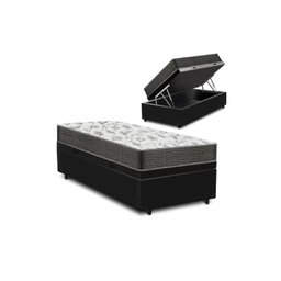 Cama Box Baú Solteiro Classic Iso 100 D33 88x188 Preto - Ortobom - 1