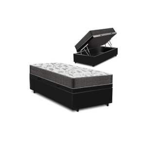 Cama Box Baú Solteiro Classic Iso 100 D33 88x188 Preto - Ortobom