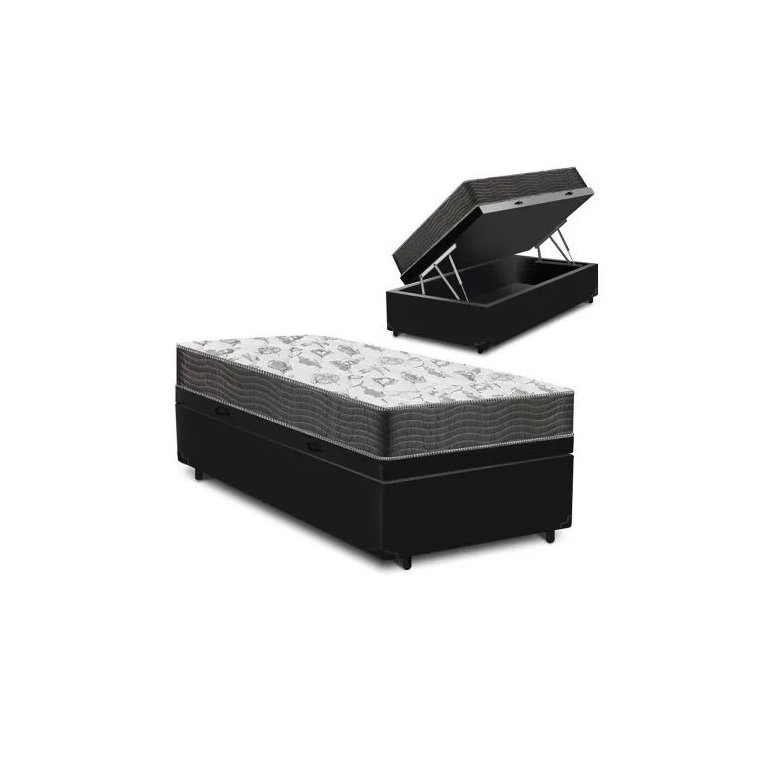 Cama Box Baú Solteiro Classic Iso 100 D33 88x188 Preto - Ortobom Cama Box Baú Solteiro Classic Iso 100 D33 88x188 Preto - Ortobom