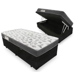 Cama Box com Baú Solteiro + Colchão de Espuma D33 - Ortobom - Iso 100 88cm - Preto - 1