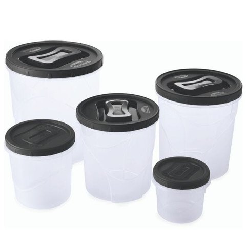 Conjunto porta mantimentos Clic rosca 5 peças Plasutil ref.13911