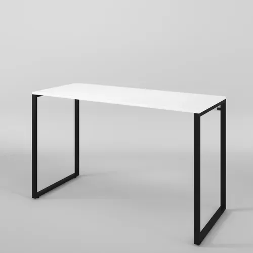 Escrivaninha 90cm Mesa Madeira Branco com Preto Móveis Industrial Escritório - 7