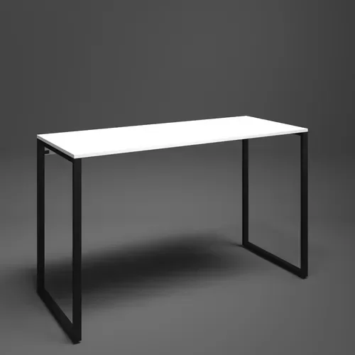 Escrivaninha 90cm Mesa Madeira Branco com Preto Móveis Industrial Escritório - 6
