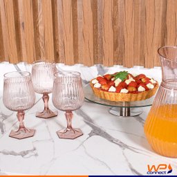 Jogo 06 Taças Rosa Cristal 350ml Diamond - Uz - 3