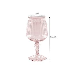 Jogo 06 Taças Rosa Cristal 350ml Diamond - Uz - 4