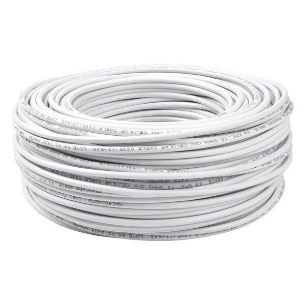 Cabo Coaxial Para TV RGC59 47% Malha Rolo 100m - 1