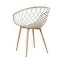 Ver imagem 2 de Cadeira Clarice Nest Wood com Apoio de Braço - Bege - 1