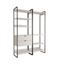 Ver imagem 2 de Closet Industrial Casal Loft 2 Módulos Branco Cabideiro com Gavetas Ferro Preto