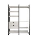 Ver imagem 3 de Closet Industrial Casal Loft 2 Módulos Branco Cabideiro com Gavetas Ferro Preto