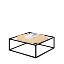 Ver imagem 1 de Mesa de Centro Sala 64x64x33cm Aço Preto e Madeira Industrial Moon Don Castro Decor