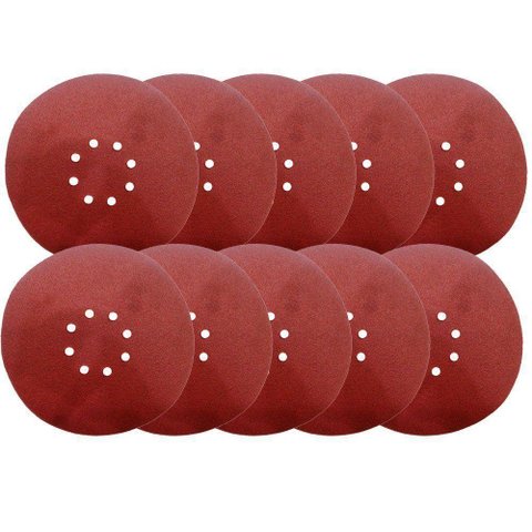 Disco de Lixa 225mm Grão 80 Lixadeira com 10pçs