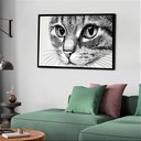 Ver imagem 2 de Quadro Decorativo Gato Rascunho - 50x70cm:moldura Preta