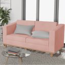 Ver imagem 2 de Kit Sofá 2 Lugares e 2 Poltronas Europa Suede Rosê Doce Sonho Móveis
