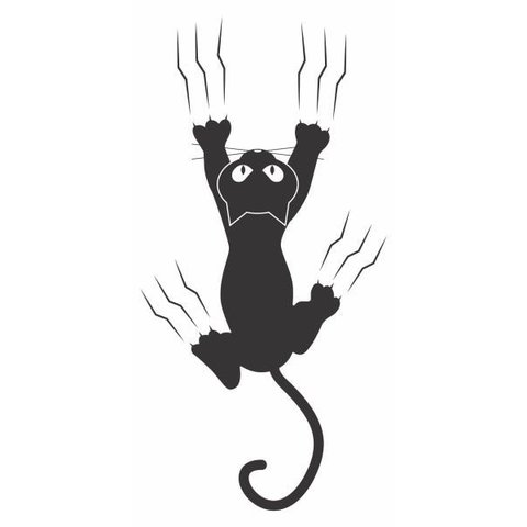 Kit com 3 Adesivos Gato Arranhando