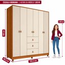 Ver imagem 3 de Guarda Roupa Solteiro 6 Portas 3 Gavetas Intense Caemmun